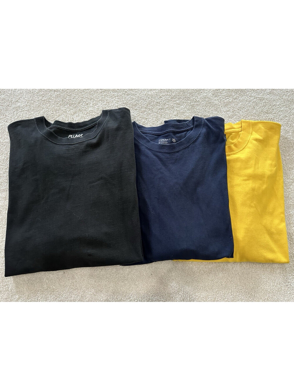 Pluma Hanes Puritan Men’s XL Long Sleeve Crew Neck Cotton T-Shirts Lot of 3